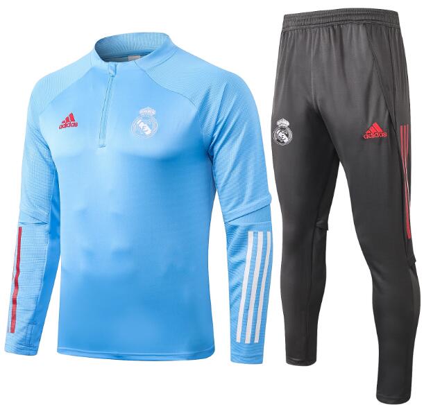 Real Madrid Blue Training Kits Sweatshirt with Pants 2020/21